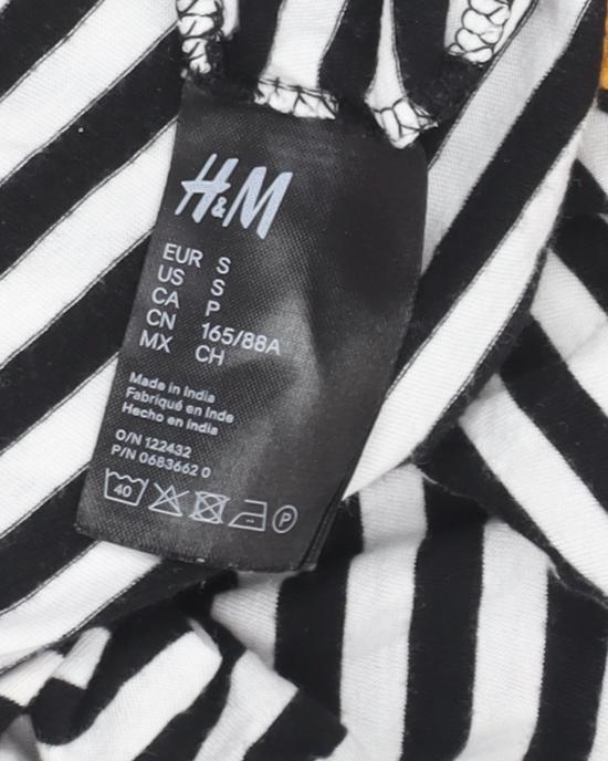 H&M Women's Black Striped Ringer T-Shirt S