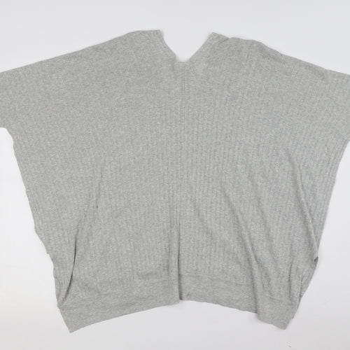 Cabi Women Grey V-Neck Relaxed T-Shirt, S, Casual Style