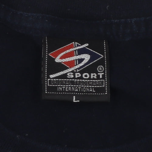 S Sport Men's Black Graphic Sports T-Shirt Size L