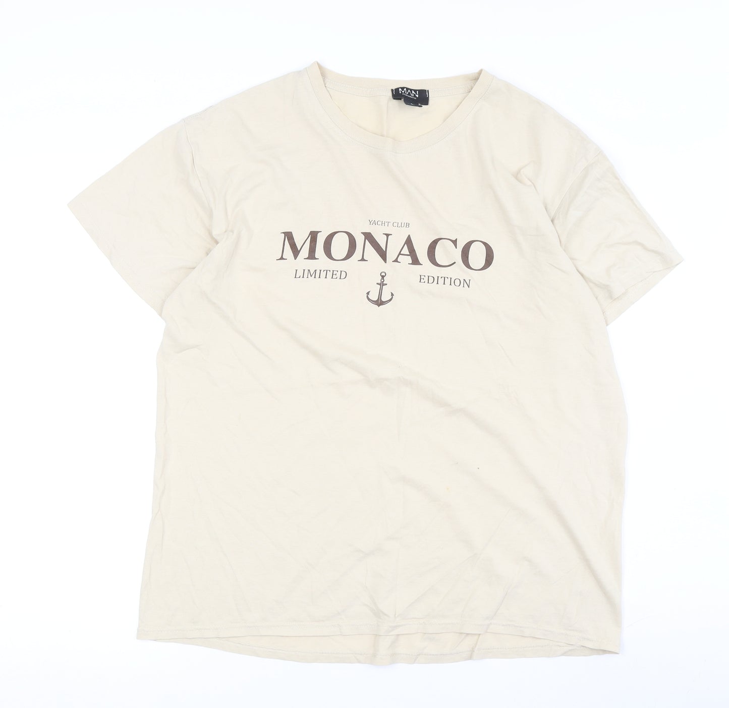 boohooMAN Beige Nautical Men's T-Shirt, Size S