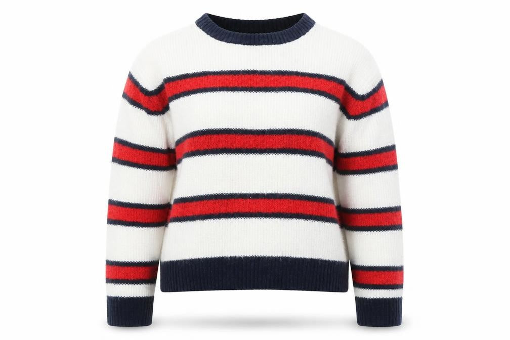 Front view of Civico Women's Multicolour Striped jumper