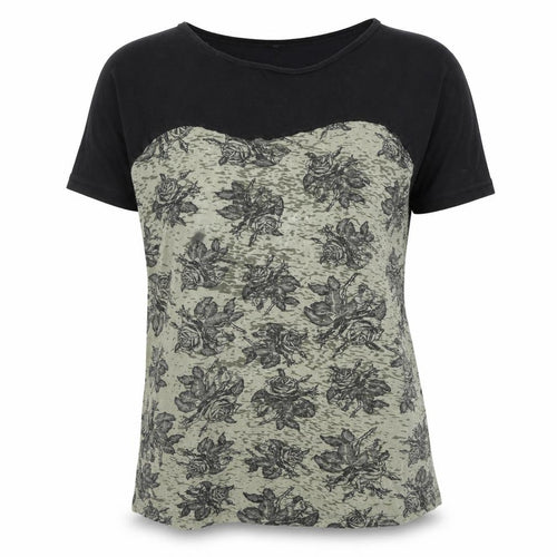 Topshop Women's Green Floral T-Shirt, Size 10