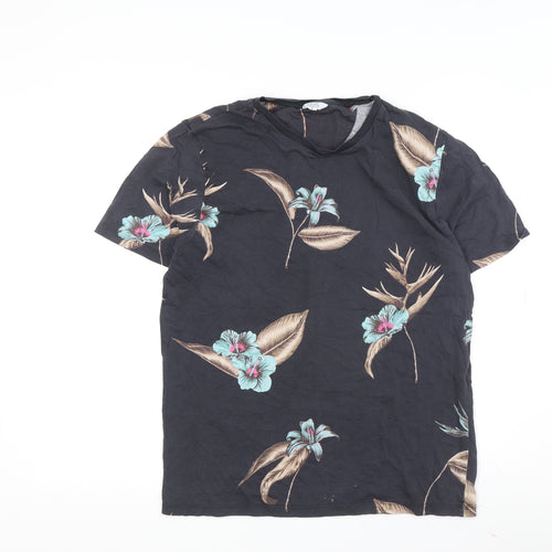 Next Women's Black Floral T-Shirt, Medium, Regular Fit