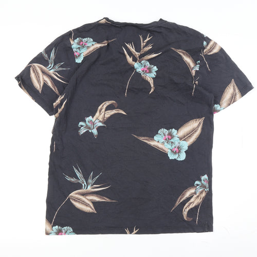 Next Women's Black Floral T-Shirt, Medium, Regular Fit