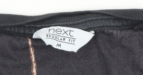 Next Women's Black Floral T-Shirt, Medium, Regular Fit