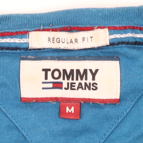Tommy Jeans Men's Blue Crew Neck T-Shirt M Logo