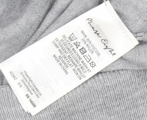 Phase Eight Women's Grey Pullover Jumper, Size 10, Studded