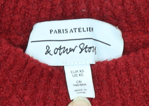 & Other Stories Women's Red XS Knit Pullover Jumper
