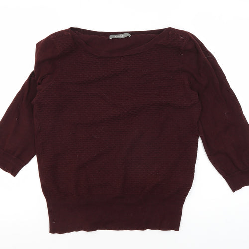 Oasis Women's Red Medium Boat Neck Pullover Jumper