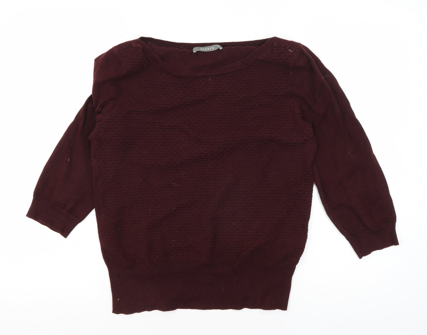 Oasis Women's Red Medium Boat Neck Pullover Jumper
