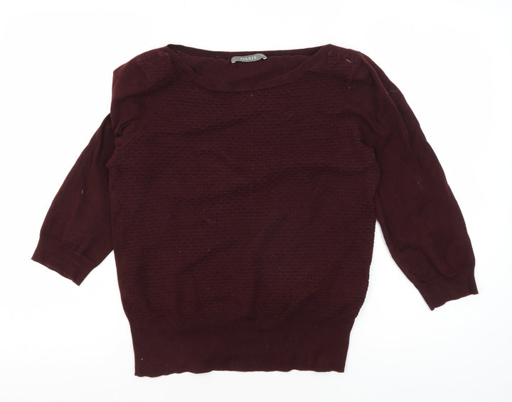 Oasis Women's Red Medium Boat Neck Pullover Jumper