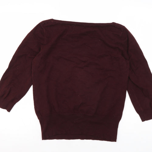 Oasis Women's Red Medium Boat Neck Pullover Jumper