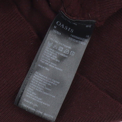 Oasis Women's Red Medium Boat Neck Pullover Jumper