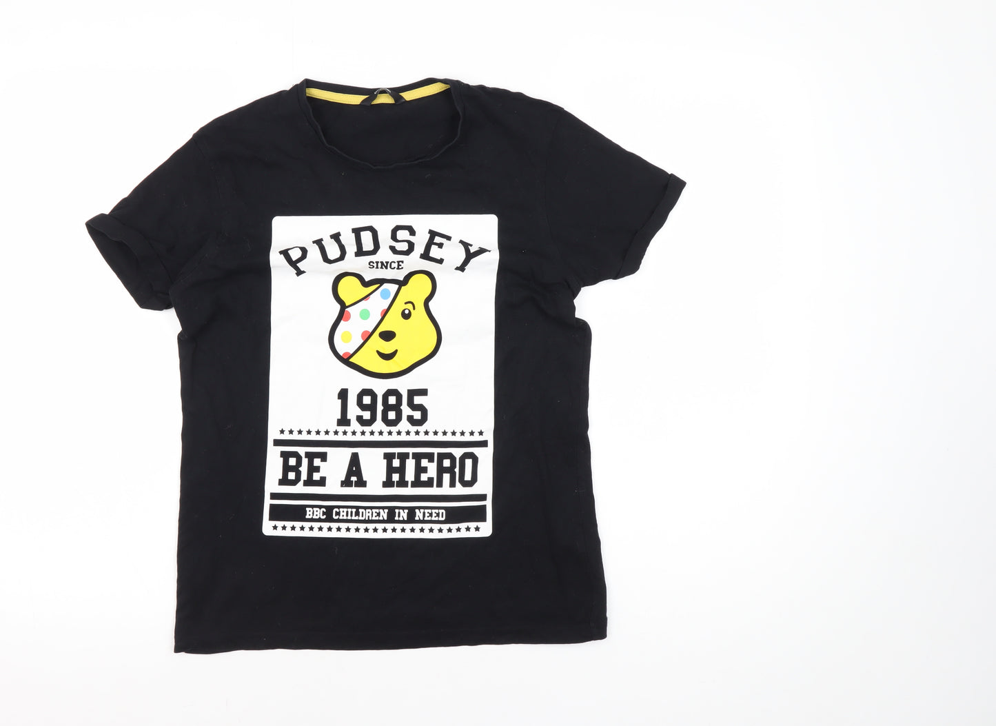 George Girls Black Pudsey T-Shirt 12-13 Years Casual Style