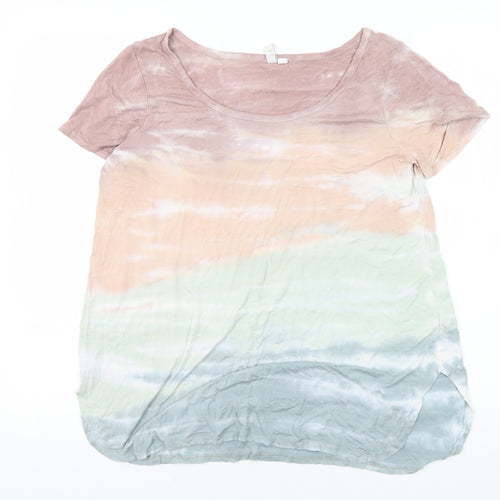 Cable Gauge Women's Multicoloured Basic T-Shirt, Scoop Neck Size S
