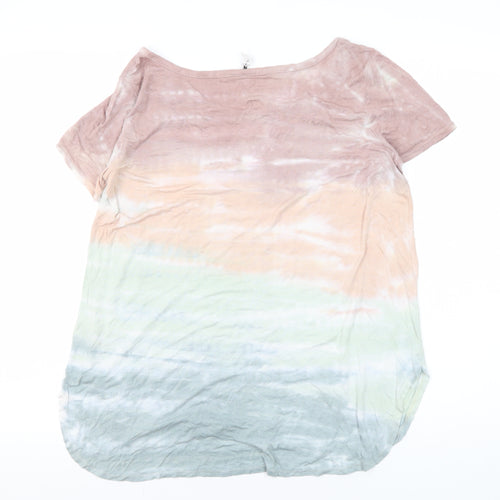 Cable Gauge Women's Multicoloured Basic T-Shirt, Scoop Neck Size S
