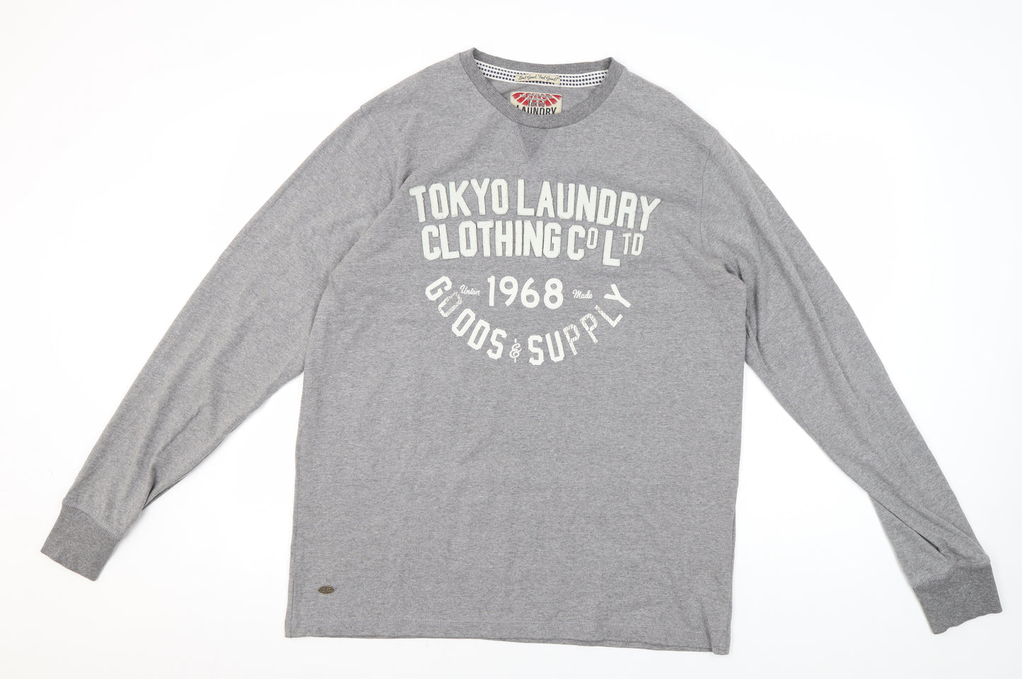 Tokyo Laundry Men's Grey Large Graphic Print T-Shirt