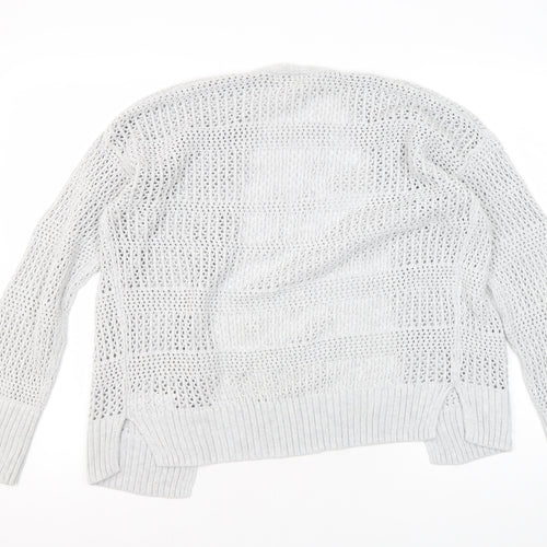 Gap Women's Grey Cardigan Knit Medium Light Open