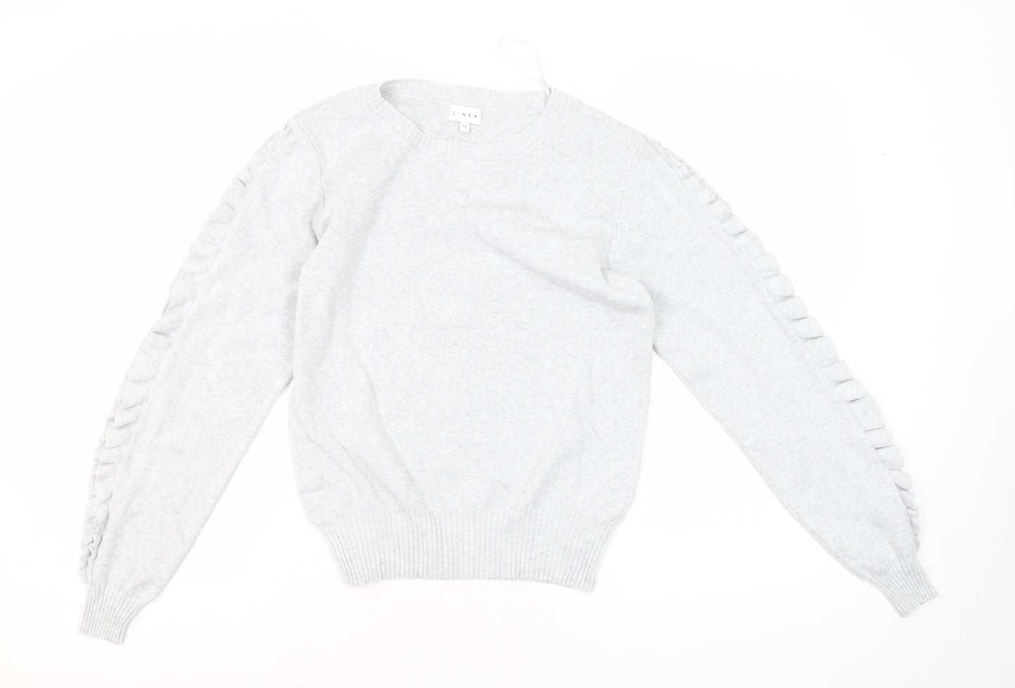 Linea Women's Grey Pullover Jumper Crew Neck Size 12