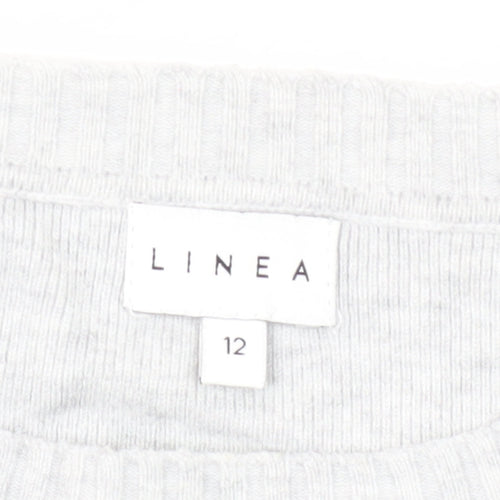Linea Women's Grey Pullover Jumper Crew Neck Size 12