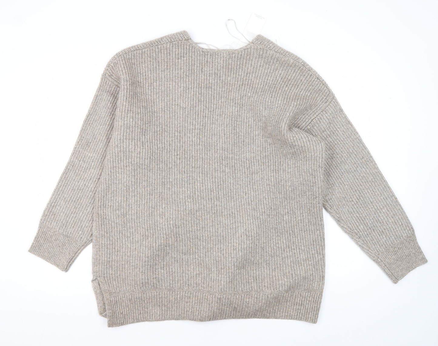 Marks and Spencer Women's Beige V-Neck Jumper XL