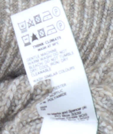 Marks and Spencer Women's Beige V-Neck Jumper XL