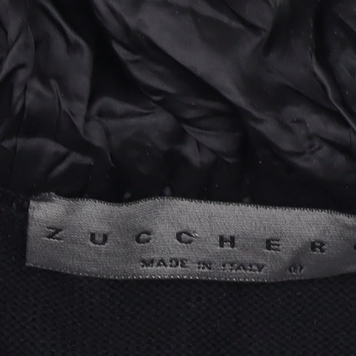 Zucchero Women's Black Hooded Knit Vest, Size 12