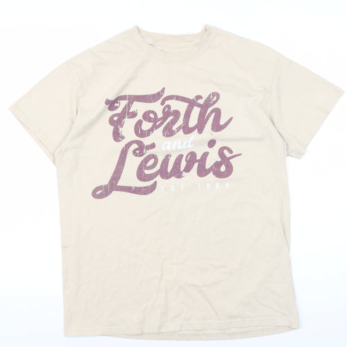 Forth and Lewis Men's Beige Medium Cotton T-Shirt