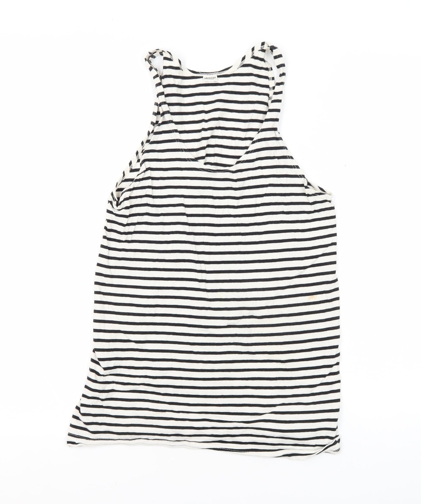 American Apparel Women's XS Black White Striped Tank Top