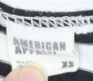 American Apparel Women's XS Black White Striped Tank Top