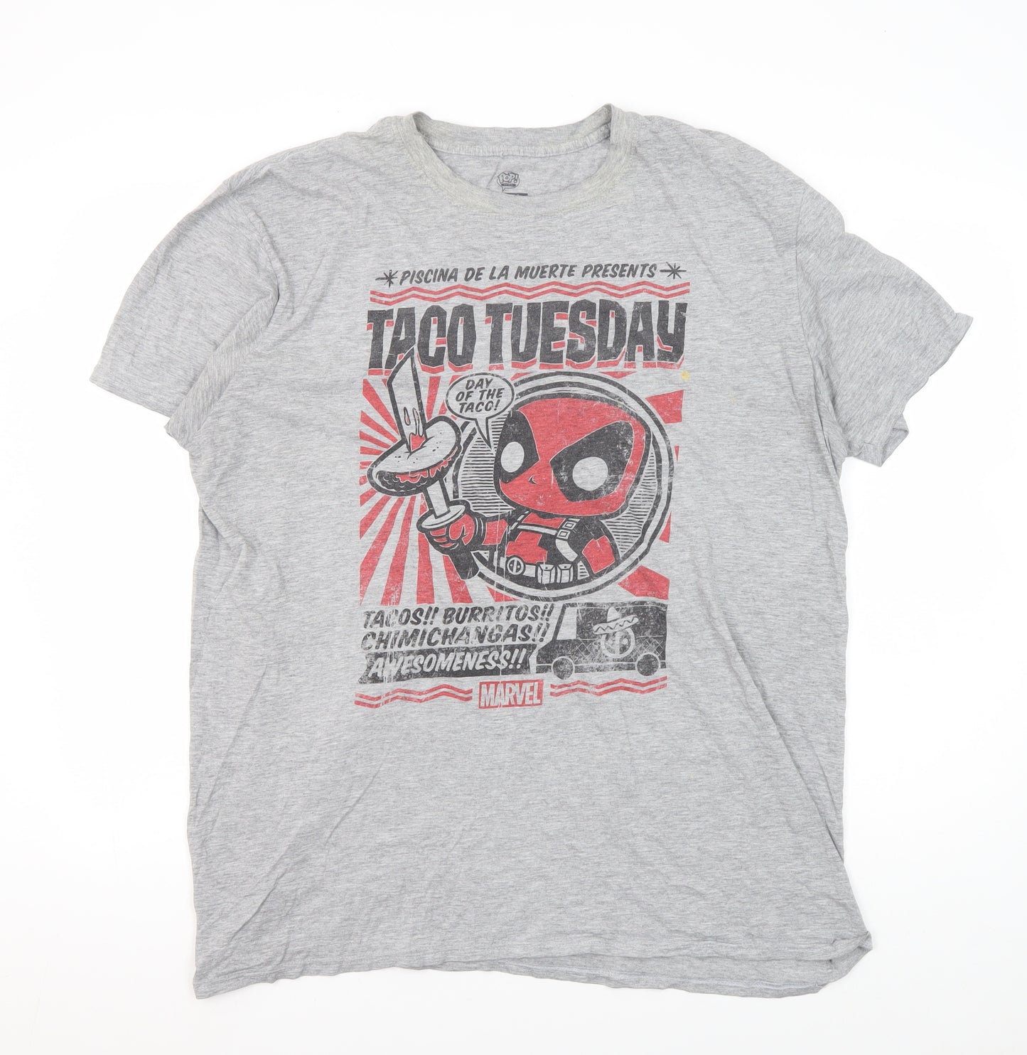 Marvel Men’s Deadpool Comic T-Shirt L Grey