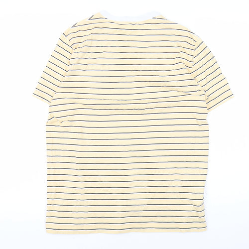 Fred Perry Men's Yellow Striped Crew Neck T-Shirt - M