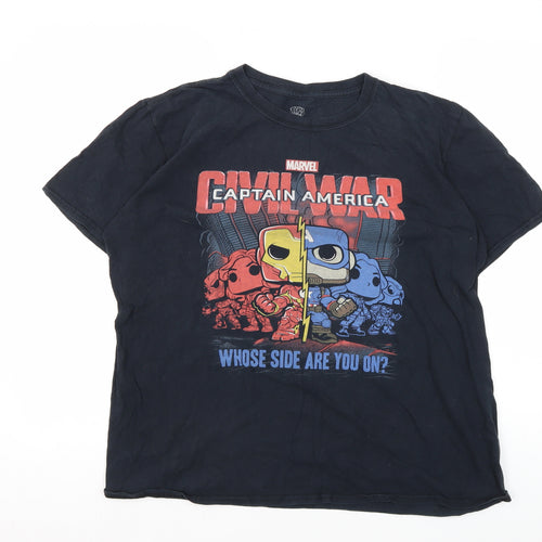 Marvel Captain America Men's Black T-Shirt M