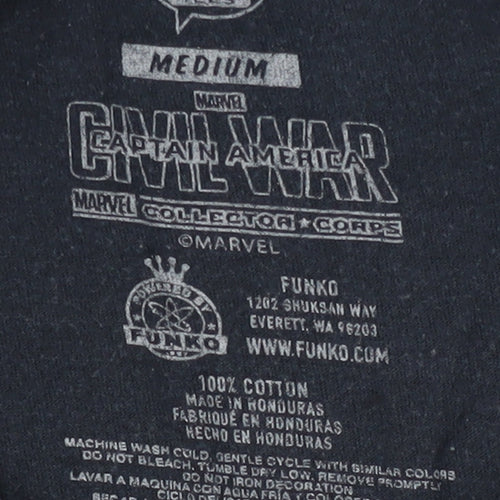 Marvel Captain America Men's Black T-Shirt M