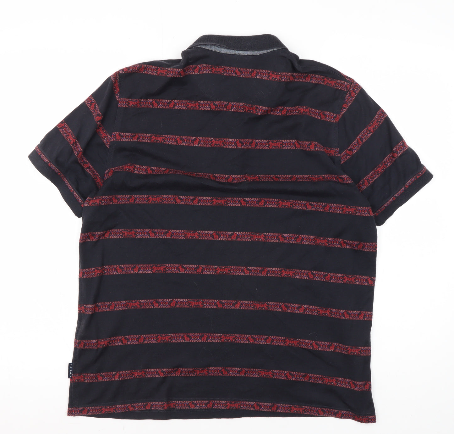 Ted Baker Men's Black Striped Polo Shirt L