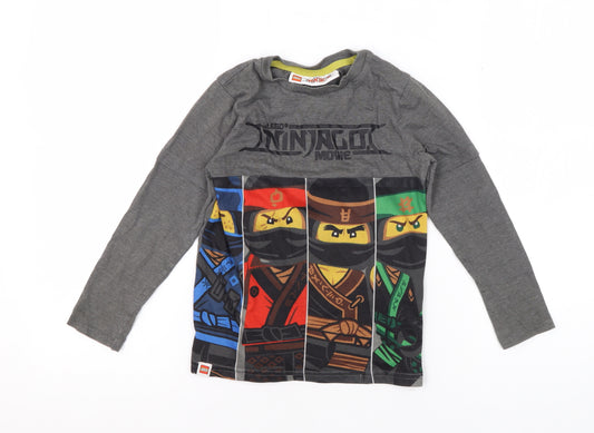 LEGO Ninjago Boys Grey T-Shirt 5-6 Years Long Sleeve