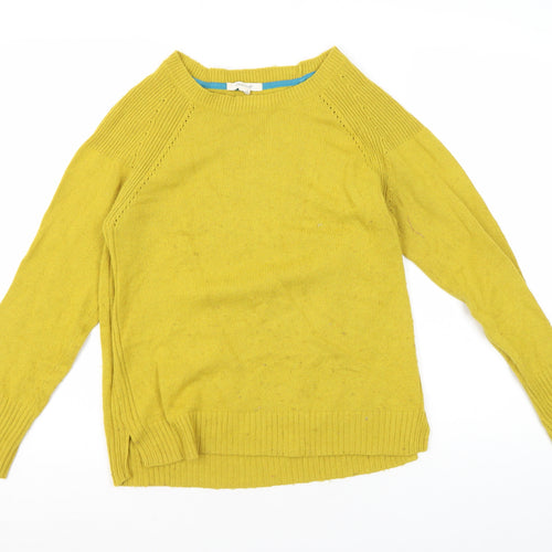 White Stuff Women's Yellow Pullover Jumper, Size 10