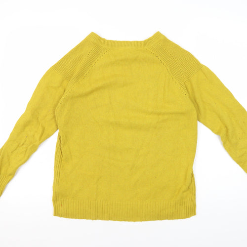 White Stuff Women's Yellow Pullover Jumper, Size 10