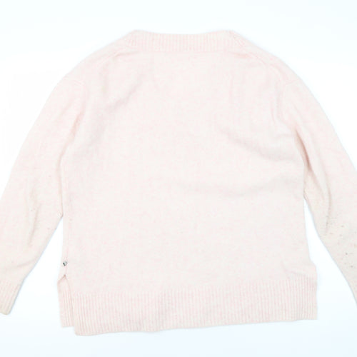 Yerse Women's Pink V-Neck Pullover Size S Jumper