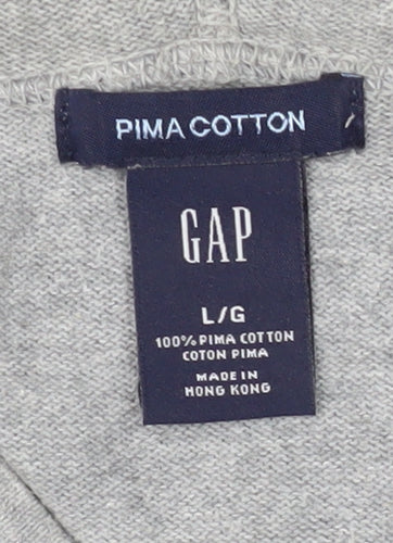 GAP Men’s Grey V-Neck Hooded Pullover Jumper L
