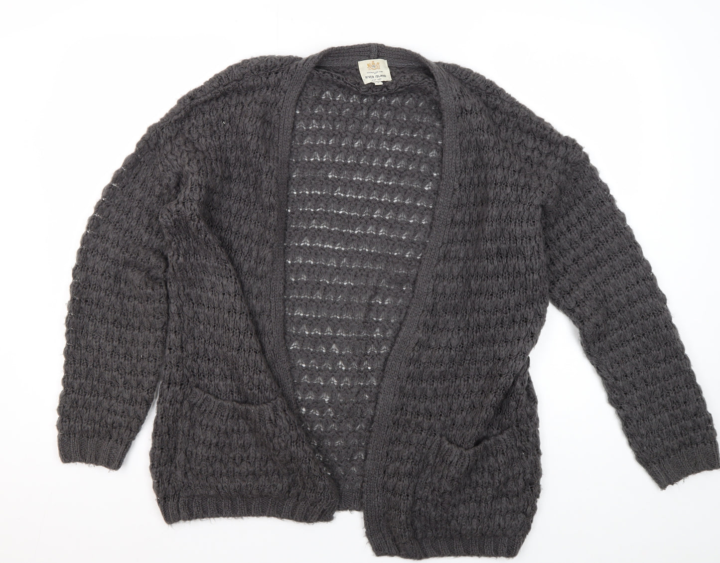 River Island Women's Grey Cardigan M Knitwear