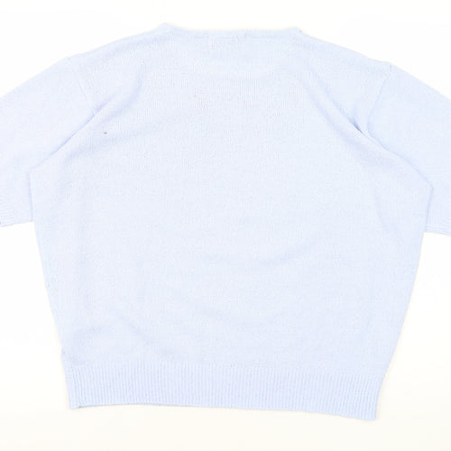 Honor Millburn Women's Blue Floral Knit Pullover L