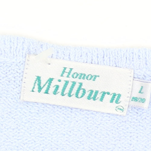 Honor Millburn Women's Blue Floral Knit Pullover L