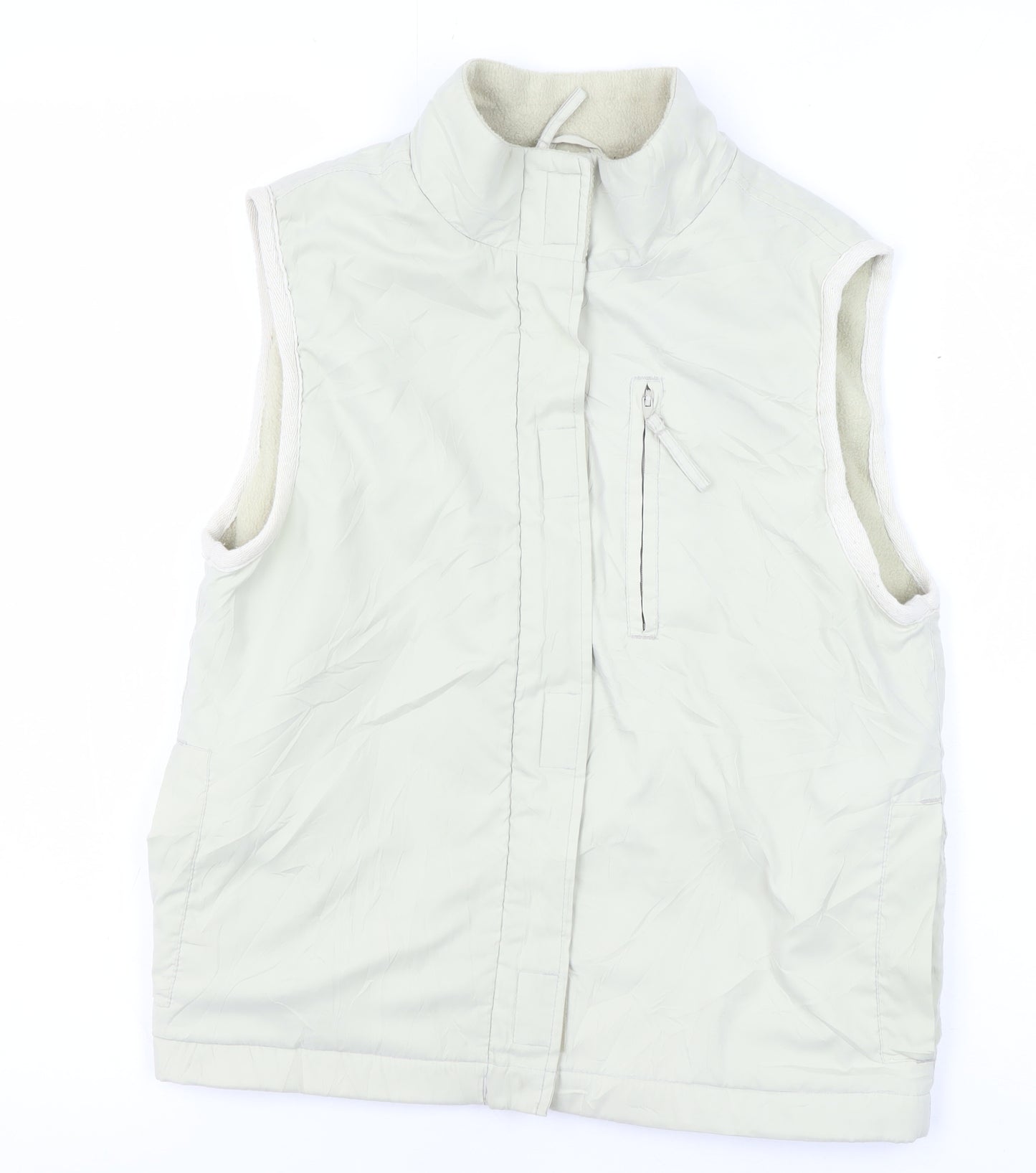 Active Unisex Ivory S Waistcoat with Zipped Pockets