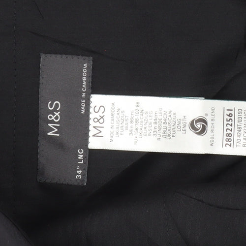 Marks and Spencer Men's Black Dress Pants, Size 34