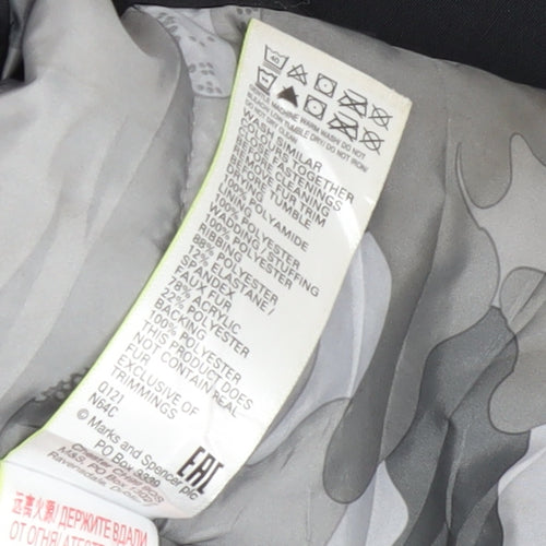 Marks and Spencer Boys Black Waterproof Parka Jacket 15-16Y