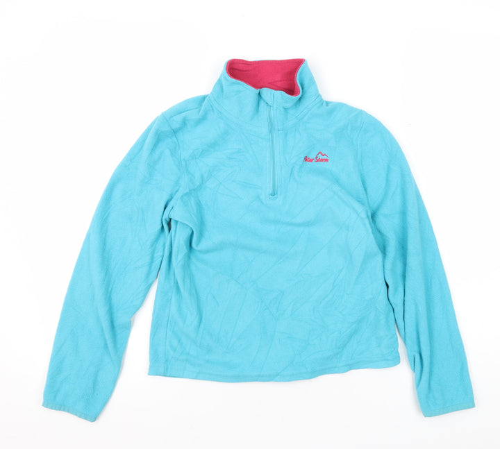 Peter Storm Girls Blue Fleece Pullover Sweatshirt 9-10 Years