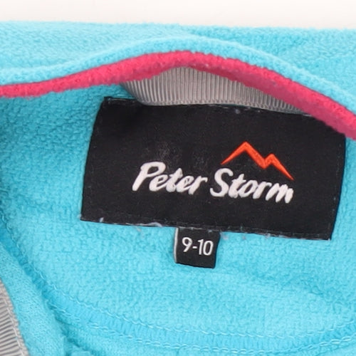 Peter Storm Girls Blue Fleece Pullover Sweatshirt 9-10 Years