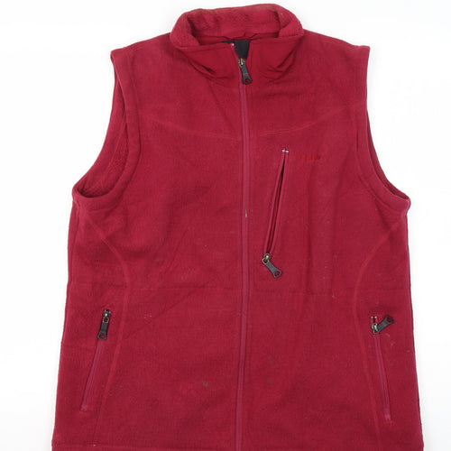 Rohan Women's Red Fleece Waistcoat L, Casual Zip Sleeveless
