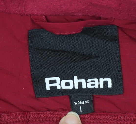 Rohan Women's Red Fleece Waistcoat L, Casual Zip Sleeveless